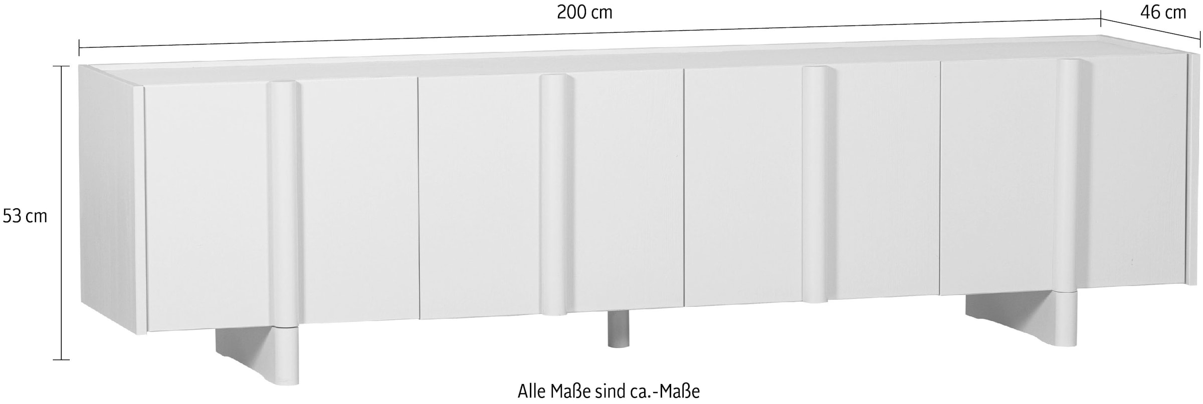 WOOOD TV-Board »Nook«, mit viel Stauraum, H 53 cm x B 200 cm