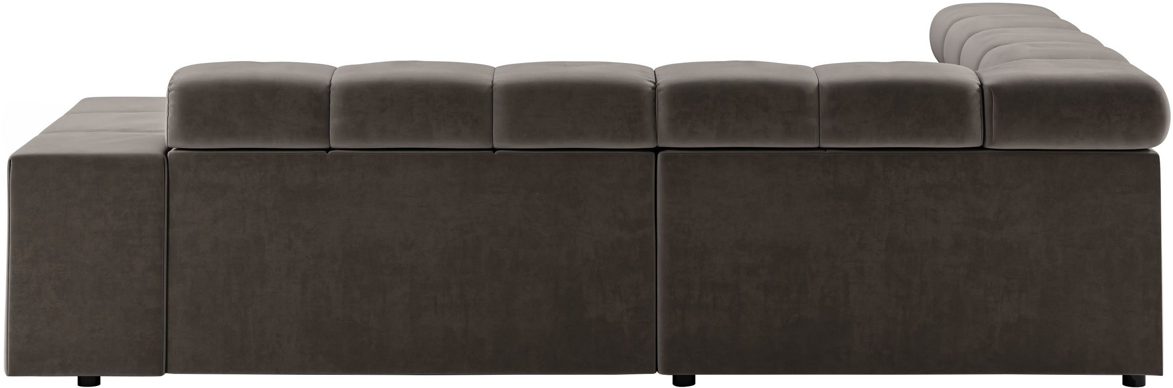 INOSIGN Ecksofa »Ancona, incl. Kopfteilverstellung + 3 Zierkissen, L-Form, bequem«, wahlweise motorische Sitztiefenverstellung, B/T(H: 249/215/70 cm