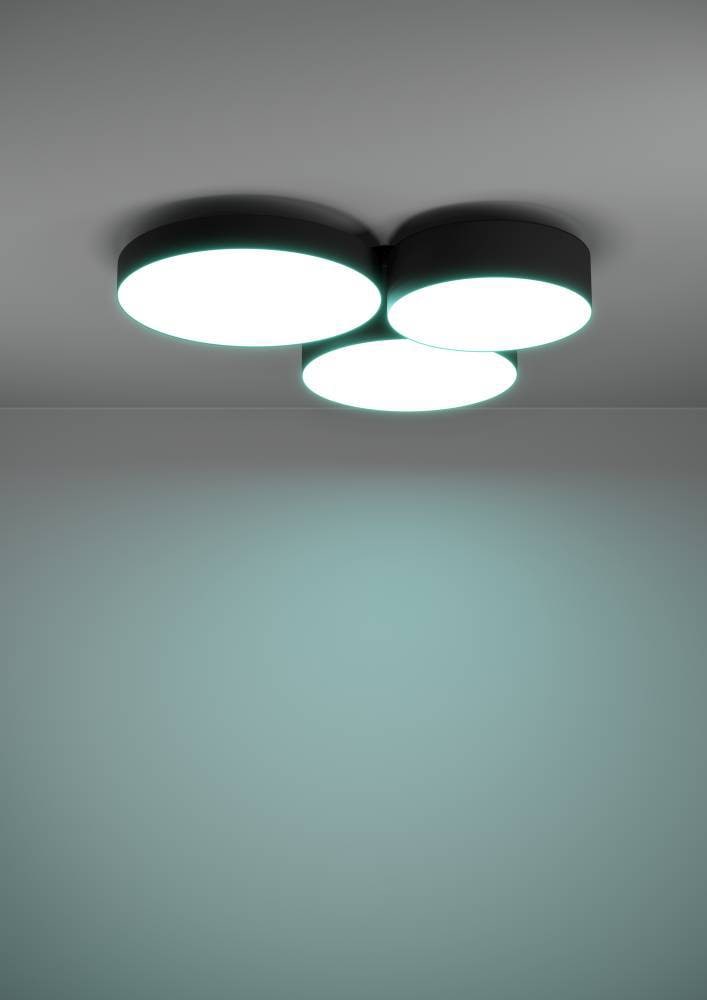 EGLO Deckenleuchte »BARBANO-Z Deckenlampe, schwarz weiß, ZigBee 3.0, Disco-Modus, Timer«, 3 flammig, Leuchtmittel LED-Modul | LED fest integriert, App und Sprachsteuerung Alexa, 60,5 x 56,5 x 9 cm, exkl. Fernbedienung