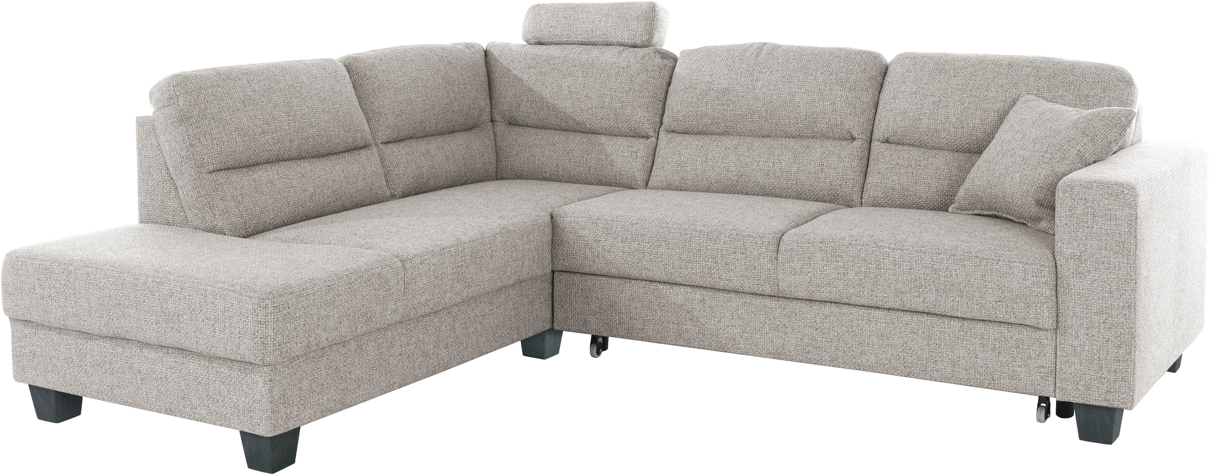 TRENDMANUFAKTUR Ecksofa »Chamber, zeitlos & elegant, bequem, L-Form«, inklusive einer Kopfstütze, wahlweise Schlaffunktion, B/T 203/245cm