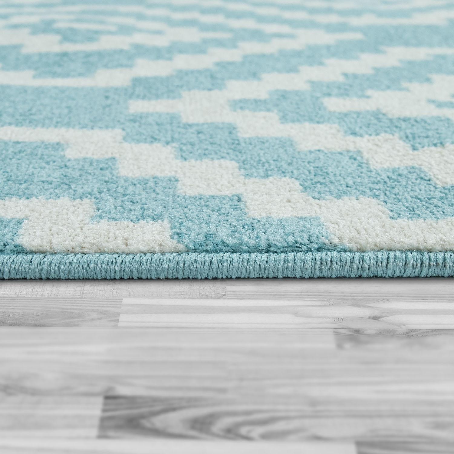 Paco Home Läufer »Stella 400«, rechteckig, 16 mm Höhe, Teppich-Läufer, Kurzflor, Pastell Farben, Rauten Design