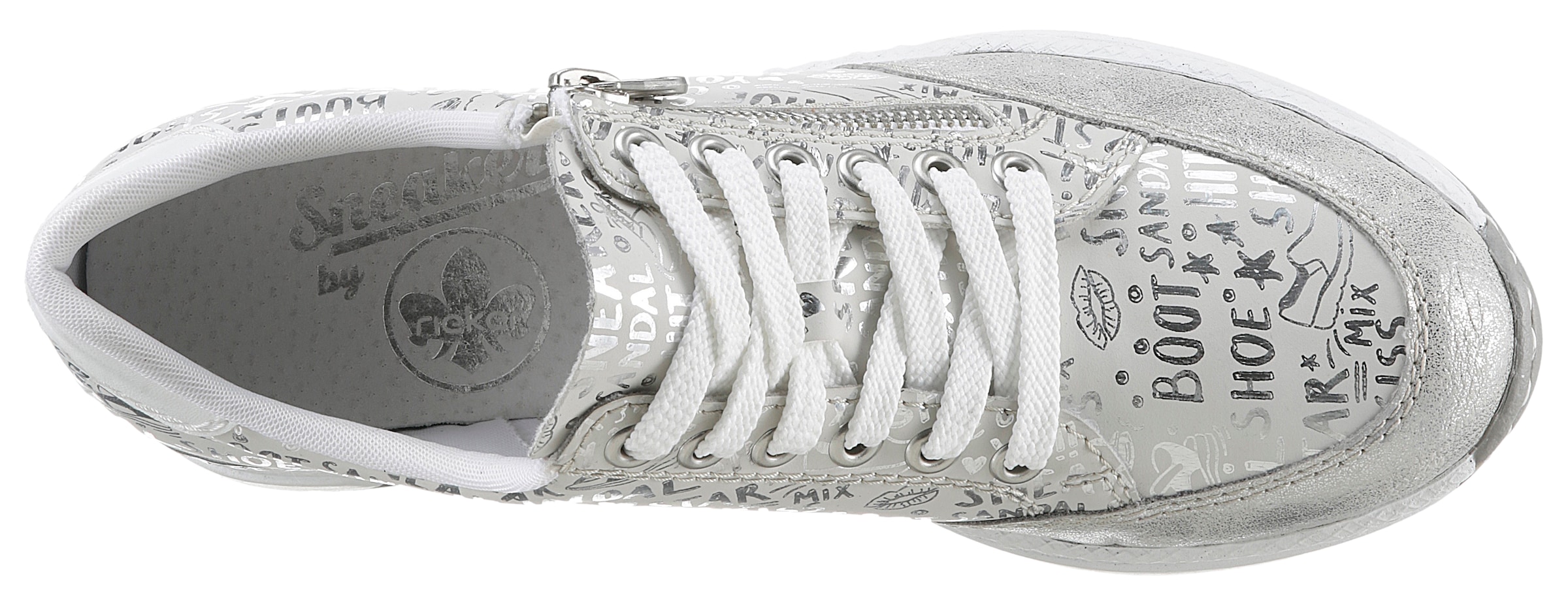 Rieker Sneaker, mit Lettern bedruckt, Freizeitschuh, Halbschuh, Schnürschuh