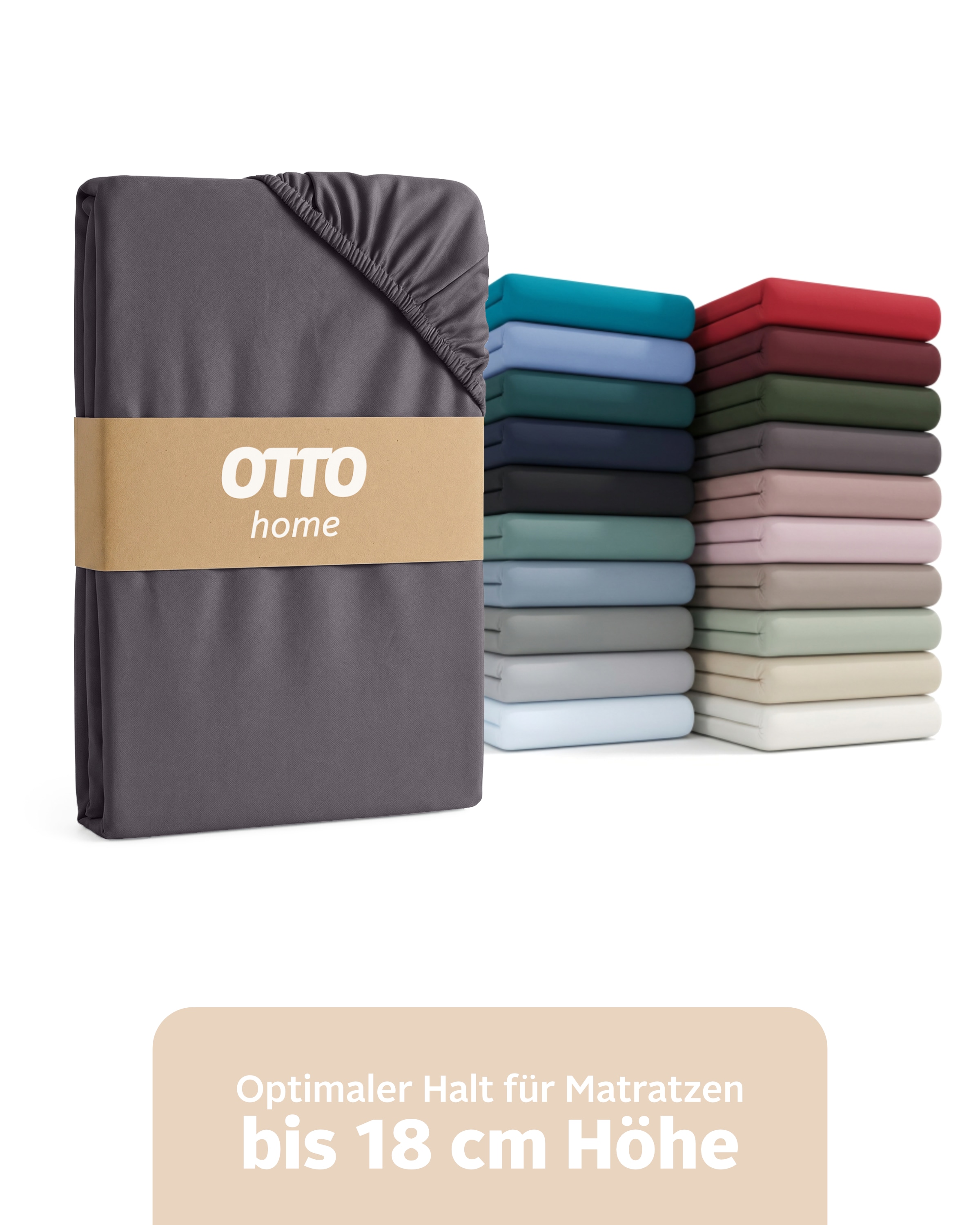 OTTO home Spannbettlaken "PHYSALIS in BASIC und PREMIUM Qualität, 100% Baumwolle" für Matratzen bis 18 cm Höhe, Bettlaken, Spannbetttuch, pflegeleicht