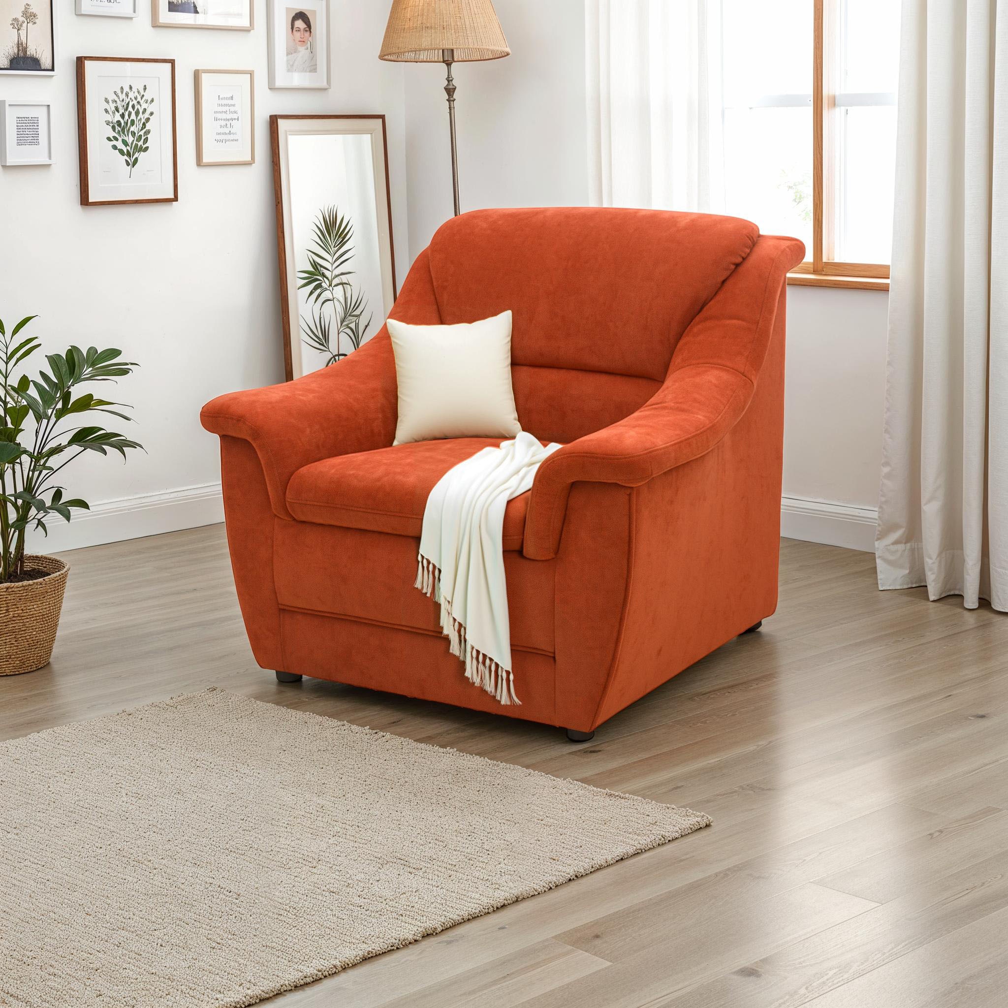 DOMO collection Sessel »Lale, zeitloser und komfortabler Sessel, bequeme Armlehnen«