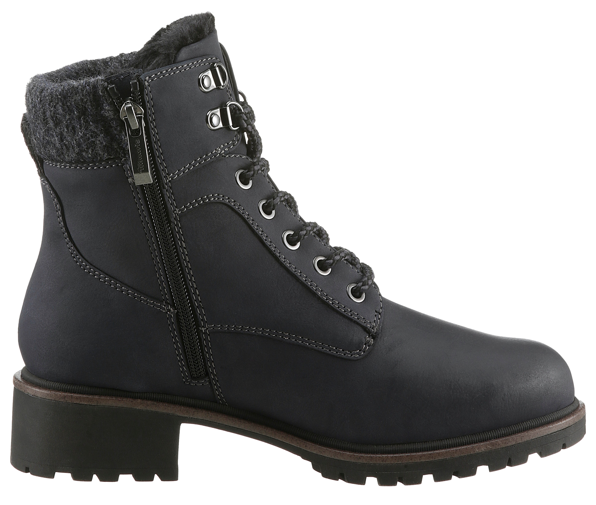 Tamaris Winterboots, Blockabsatz, Schnürboots, Winterstiefelette mit Duo Tex-Ausstattung
