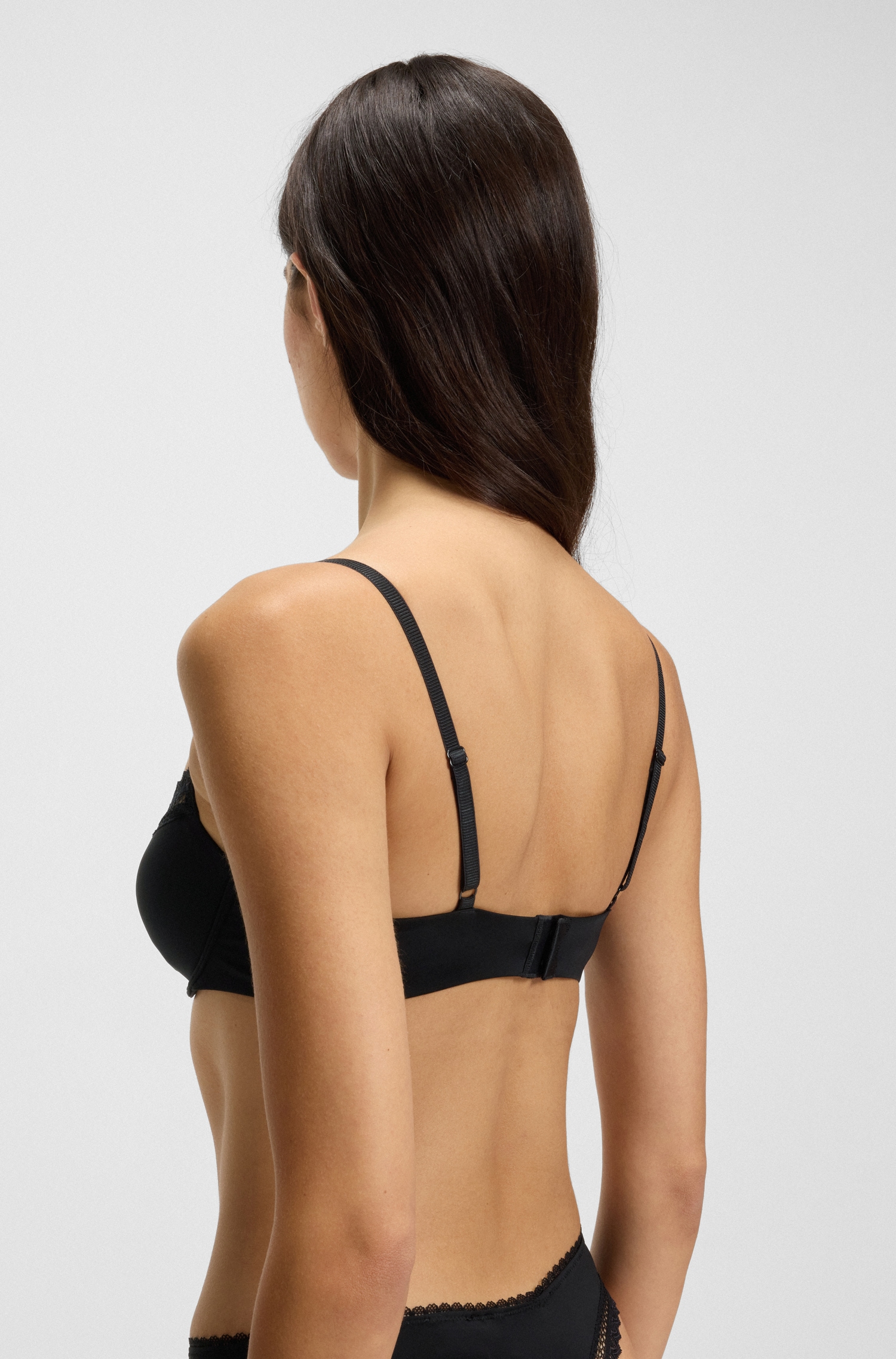 HUGO Underwear Bügel-BH »UNIQUE« aus elastischer Mikrofaser mit Spitzenbesatz, geformte Caps