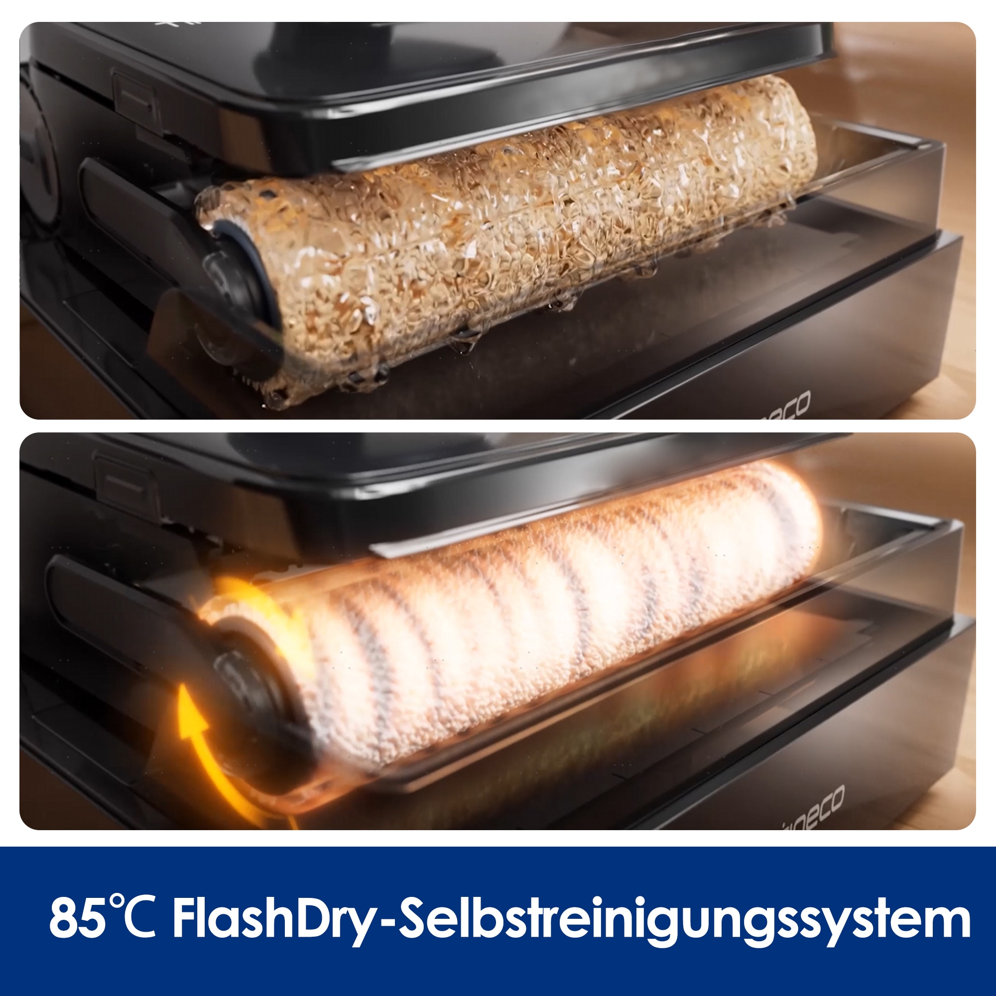 Tineco Nass-Trocken-Sauger »FLOOR ONE S7 Fold Elite, schlankes Design, 22.000pa, 70 Min Laufzeit« Auto-Anpassung der Saugleistung, 85° C Heißluft Trocknung, Knickgelenk