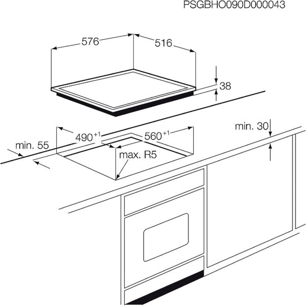 AEG Elektro-Herd-Set »EPS33102ZM«, EPS33102ZM 949 723 900, mit 1-fach-Teleskopauszug, Pyrolyse-Selbstreinigung