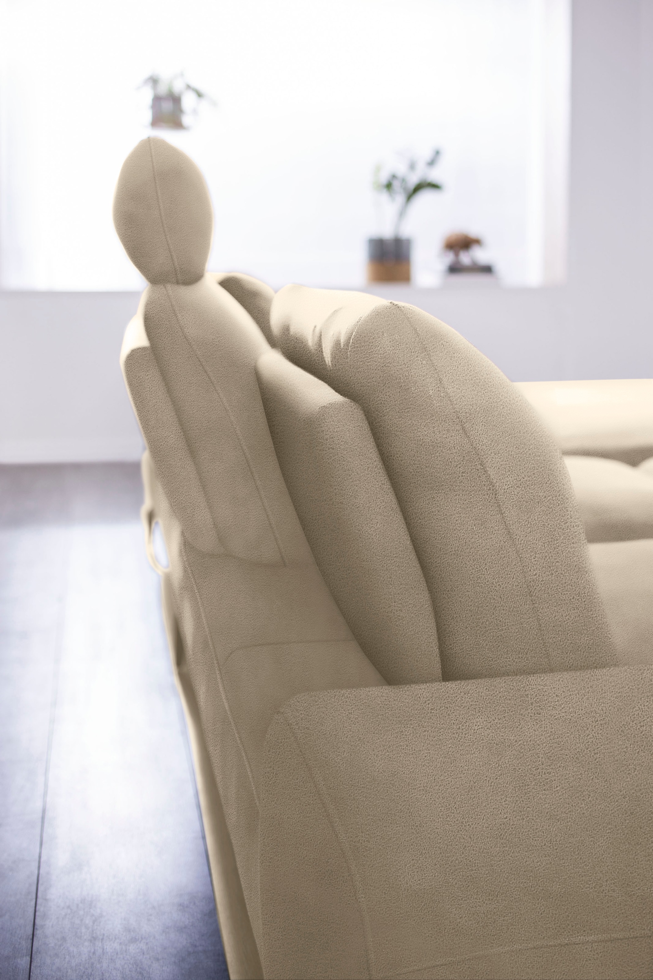 W.SCHILLIG Ecksofa »valentinoo, Designsofa, bequem, elegant und zeitlos, L-Form«, (Set), inklusive Hocker, mit Sitztiefenverstellung, Breite 299 cm