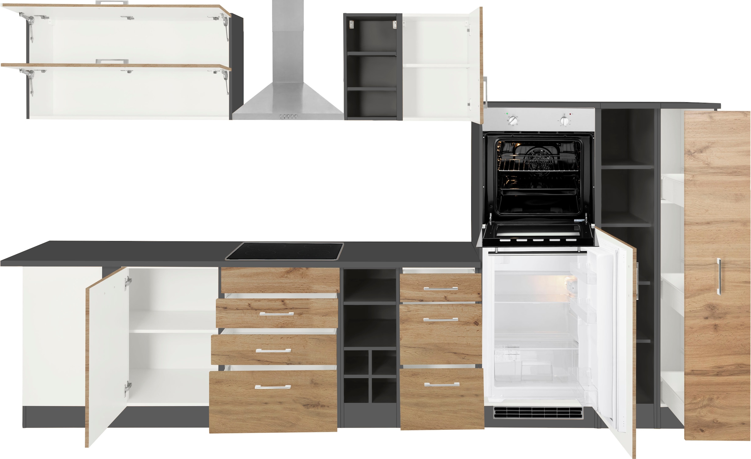 KOCHSTATION Winkelküche »KS-Colmar« ohne E-Geräte, Stellbreite 210/360 cm