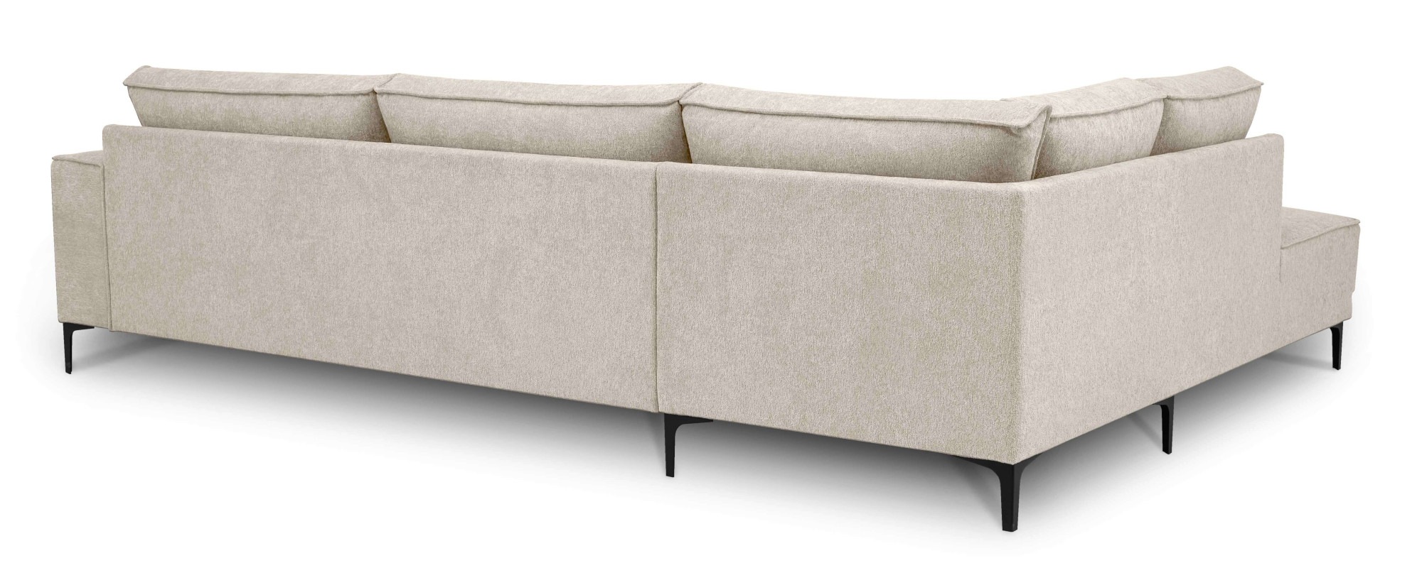 Places of Style Ecksofa »Polsterecke Oland, Struktur, Flachgewebe, Luxus-Microfaser, Boucle«, L-Form, 289 cm, Wellenunterfederung, Skandi-Design, Metallfüße