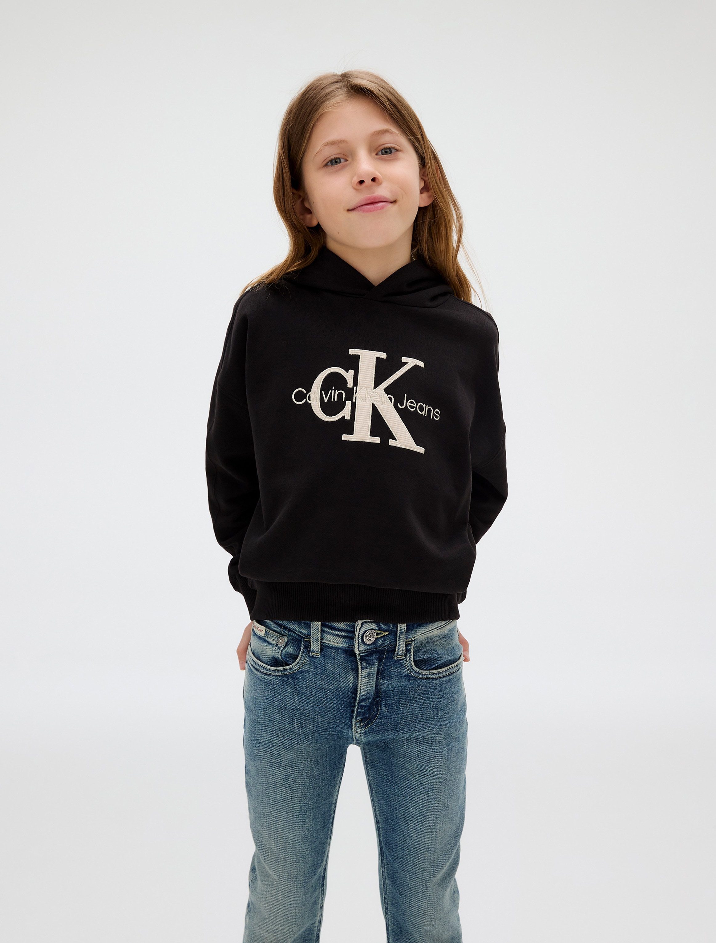 Calvin Klein Jeans Slim-fit-Jeans »SLIM NEW MID BLUE PWS«, für Kinder bis 16 Jahre, in cooler Waschung