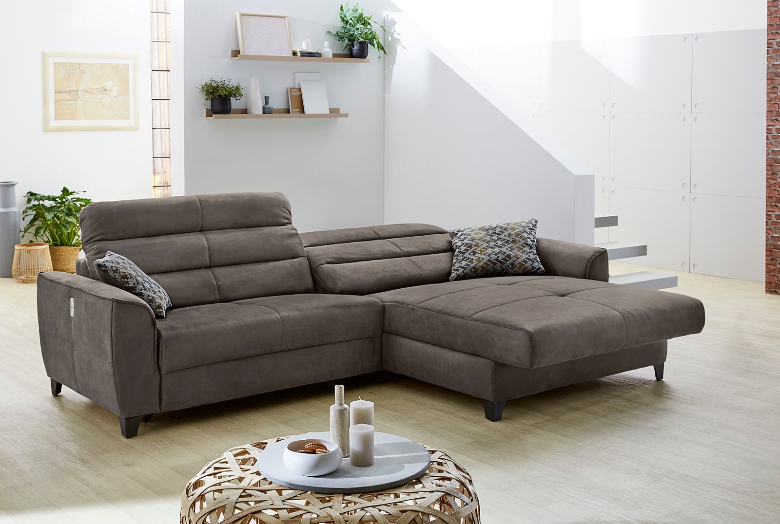 Jockenhöfer Gruppe Ecksofa »Double One L-Form«, mit 2x 120cm breiten, elektromotorischen Relaxfunktionen