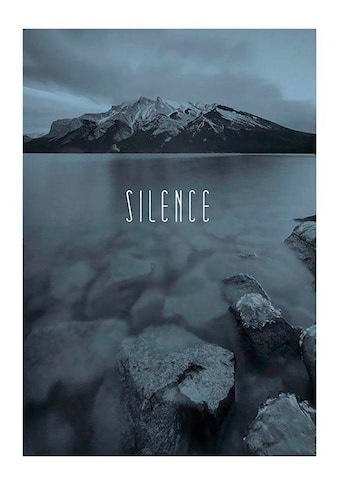 Poster »Word Lake Silence Steel«, Natur, (1 St.)