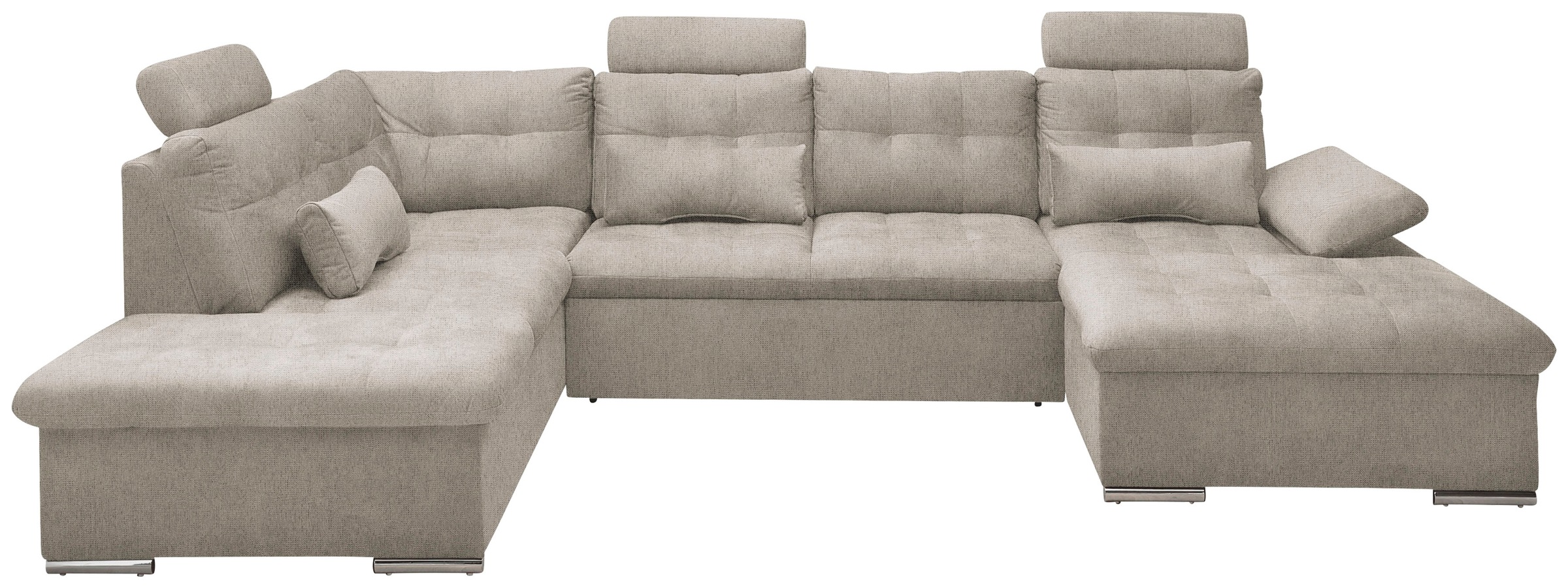 ED EXCITING DESIGN Wohnlandschaft Jakarta, mit Bettfunktion, Bettkasten, Kopfstützen, Nierenkissen