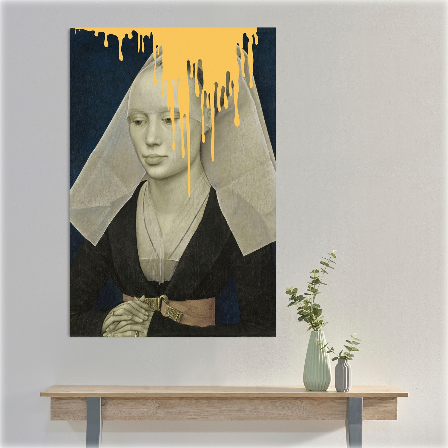queence Acrylglasbild »Nonne mit Farbklecks«, Kunst-Gemälde-Frau-Bilder von Frauen-Historische Persönlichkeiten-Formen-Religion-Kirche, Fine Art-Print in Galeriequalität