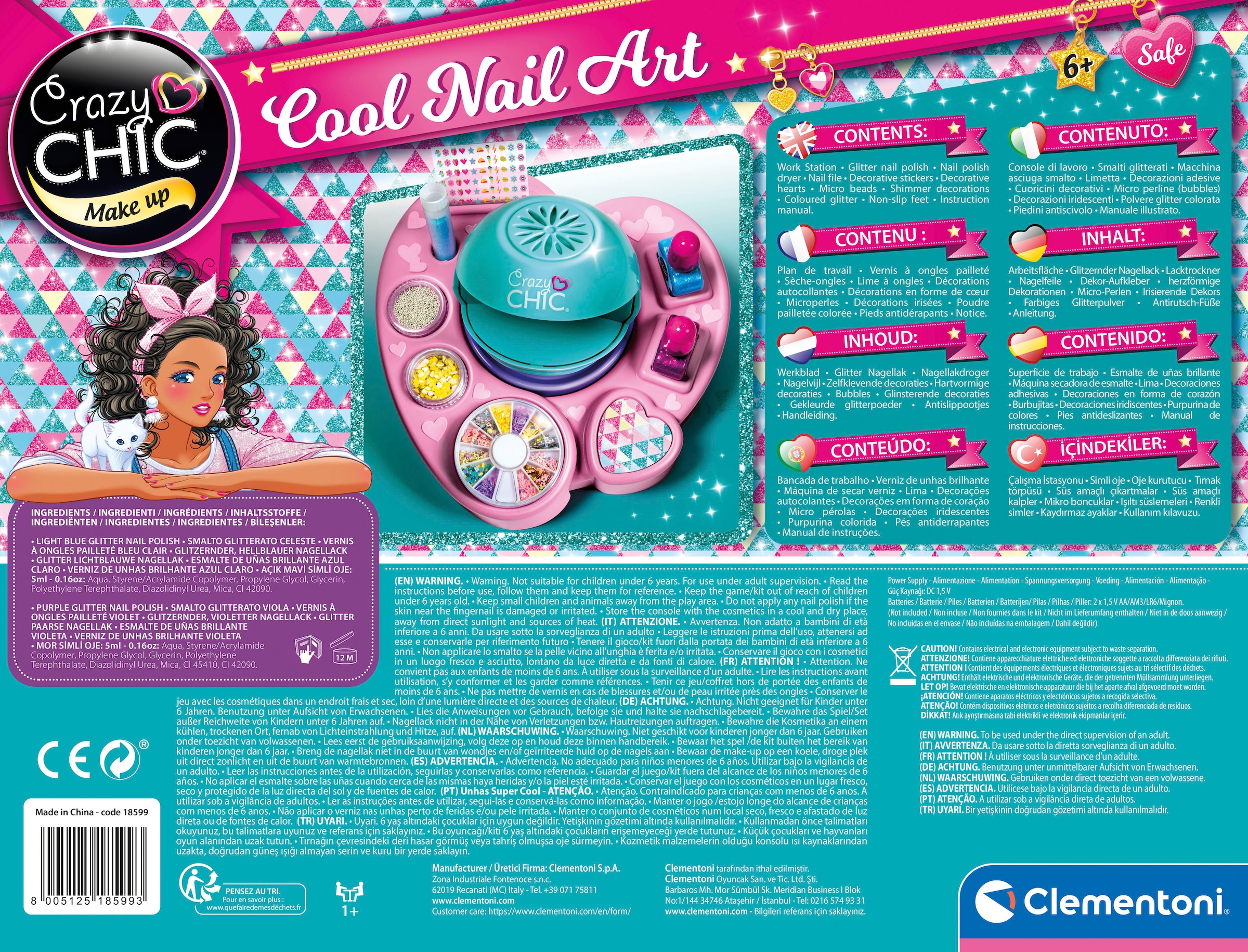 Clementoni® Kreativset »Crazy Chic, Cool Nail Art«