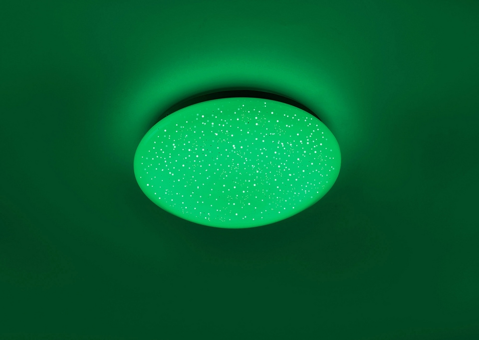JUST LIGHT Deckenleuchte »SKYLER«, 1 flammig-flammig, LED, dimmbar, Ø 25 cm, Sternenhimmel-Optik, Farbwechsel RGB+W