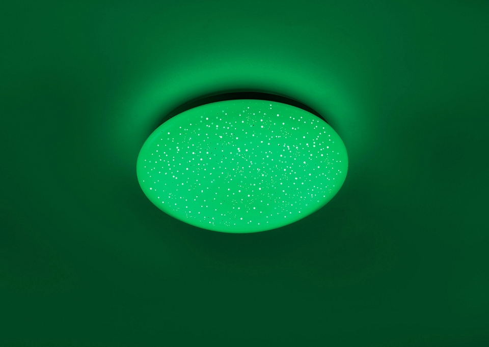 JUST LIGHT Deckenleuchte »SKYLER«, 1 flammig, Leuchtmittel LED-Board | LED fest integriert, LED, dimmbar, Ø 25 cm, Sternenhimmel-Optik, Farbwechsel RGB+W