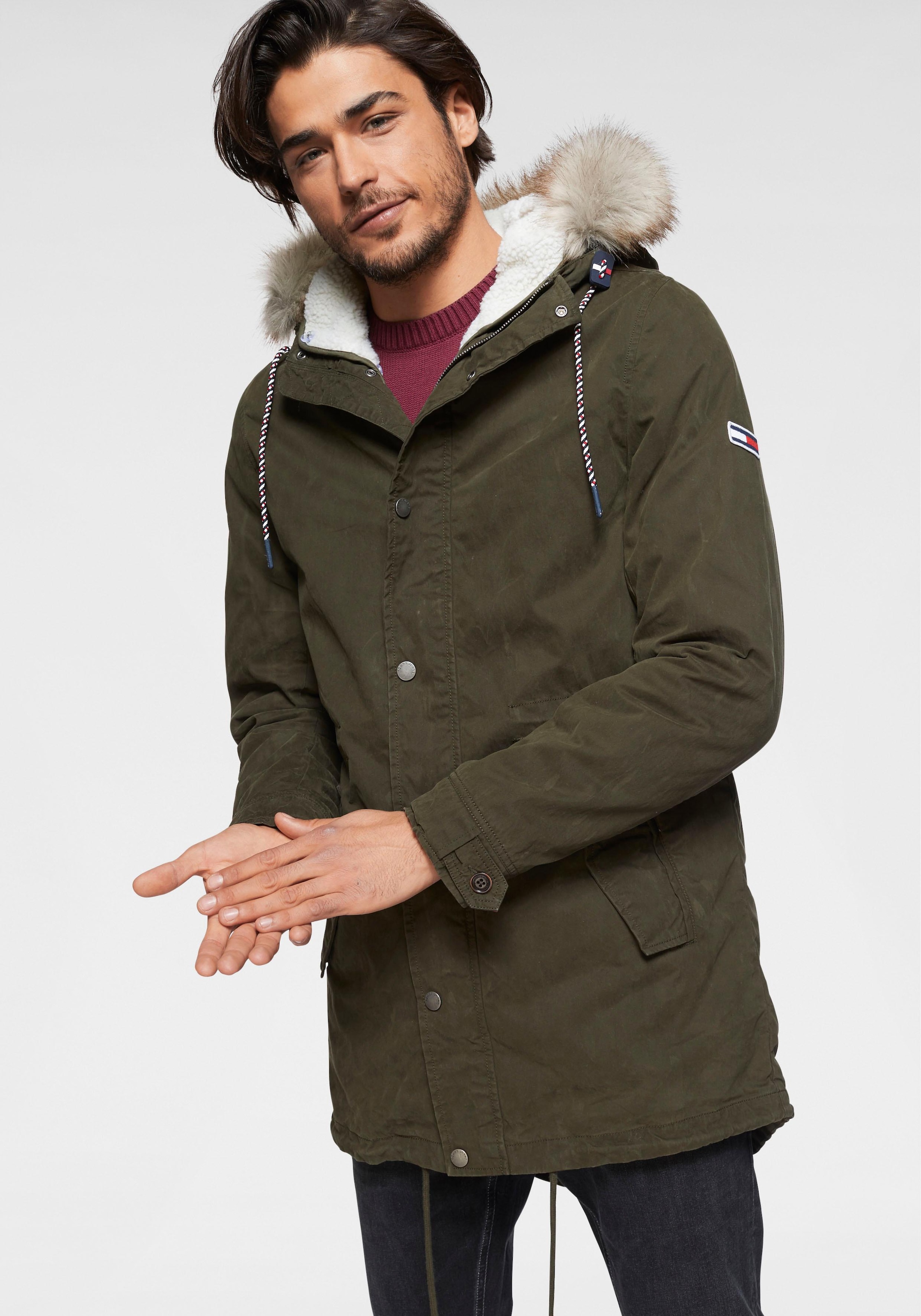 Tommy Jeans Parka TJM COTTON LINED PARKA mit Kapuze bei