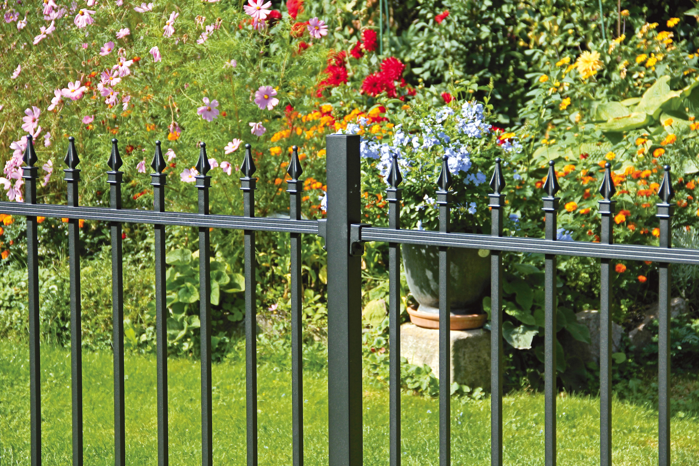 Alberts Metallzaun »Anbauset Chaussee« Höhe: 100 und 120 cm, Breite: 200 cm, zum Einbetonieren