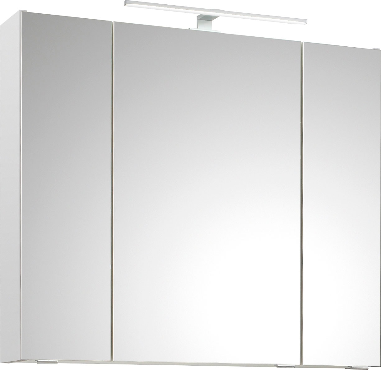 Saphir Badmöbel-Set »Quickset 3-teilig, Keramik-Waschtisch und LED-Spiegelschrank«, (5 St.), mit Midischrank, 2 Türen, 1 Nische, 2 Schubladen, inkl. Türdämpfer