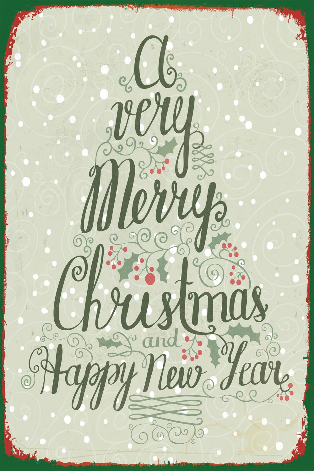 queence Metallbild »A Very Merry Christmas«, Weihnachten-Baumbilder-Schriftzug, (1 St.), Stahlschilder