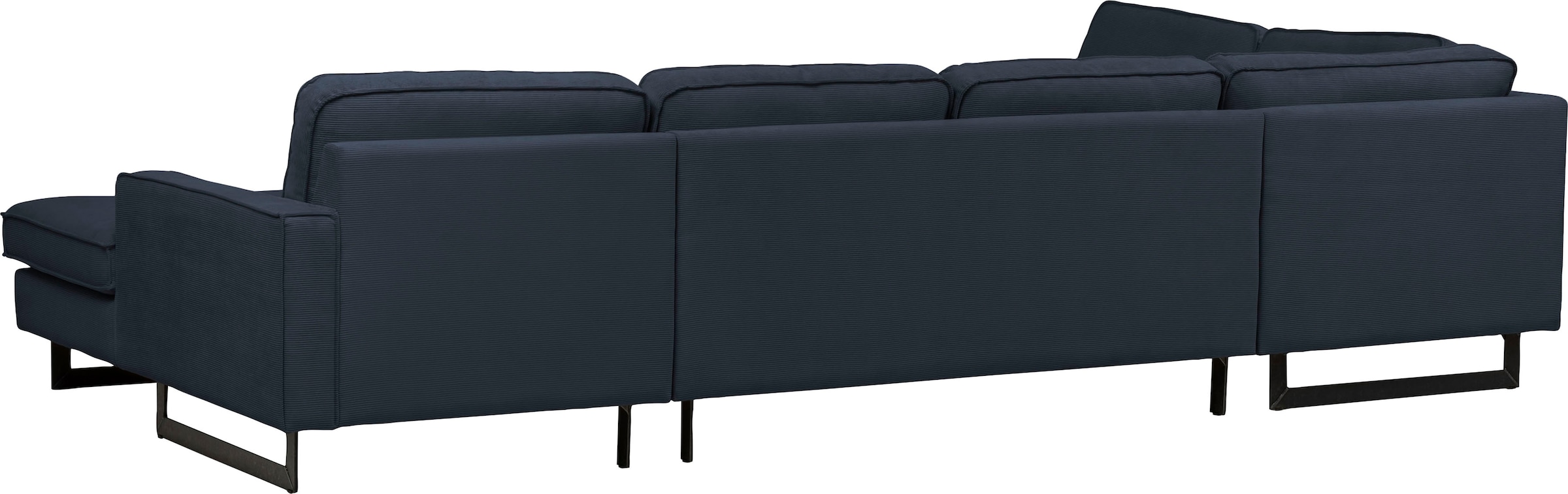Places of Style Wohnlandschaft »Pinto, 350 cm, U-Form, XXL, mit Ottomanen«, Cord, Feincord, Luxus-Microfaser Leder und Chenille