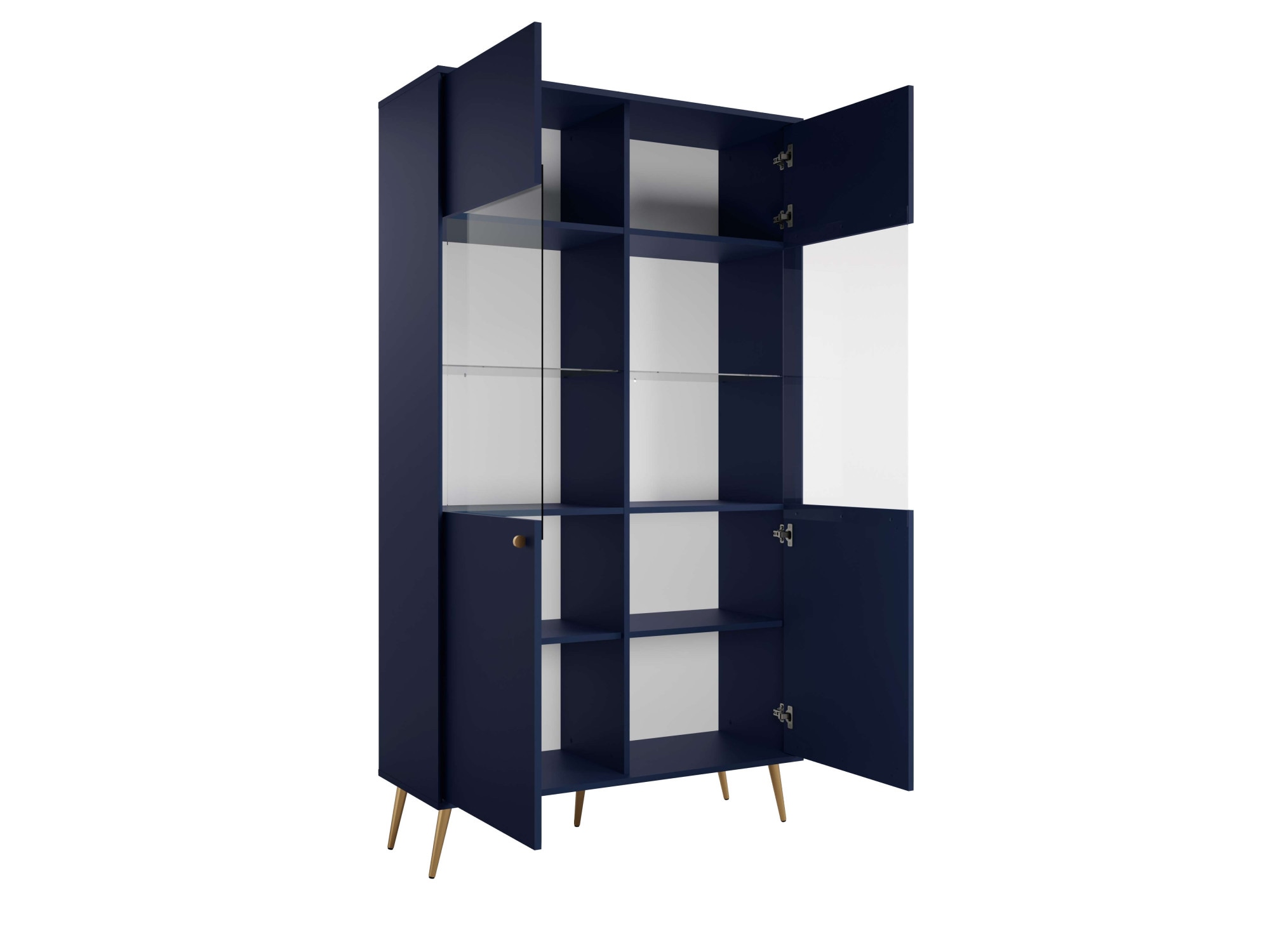 Home affaire Vitrine »ROMILDA Glasvitrine mit viel Stauraum, Maße B/T/H: 105/40/191 cm« Vitrinenschrank, Standvitrine mit 2 Türen, 10 Fächer