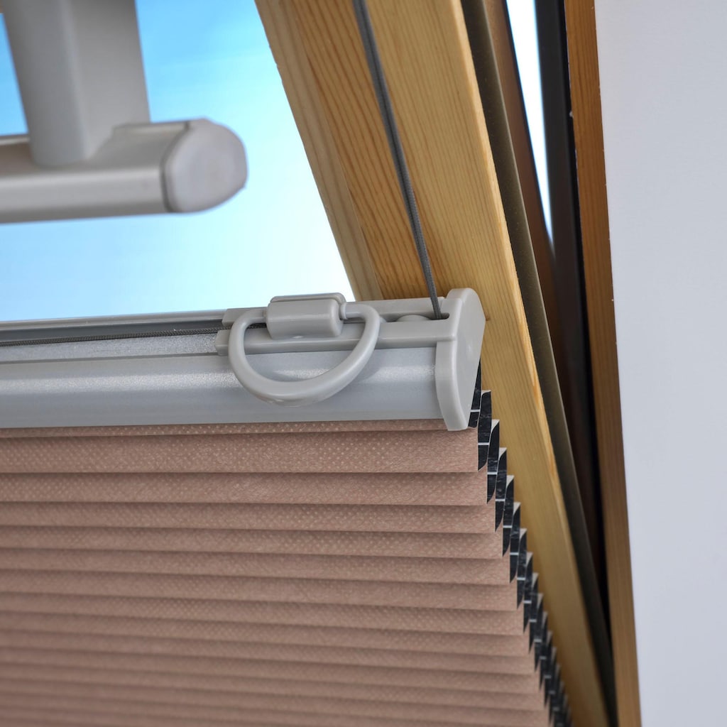 Liedeco Dachfensterplissee »Universal Dachfenster-Plissee«, verdunkelnd, energiesparend, ohne Bohren, verspannt