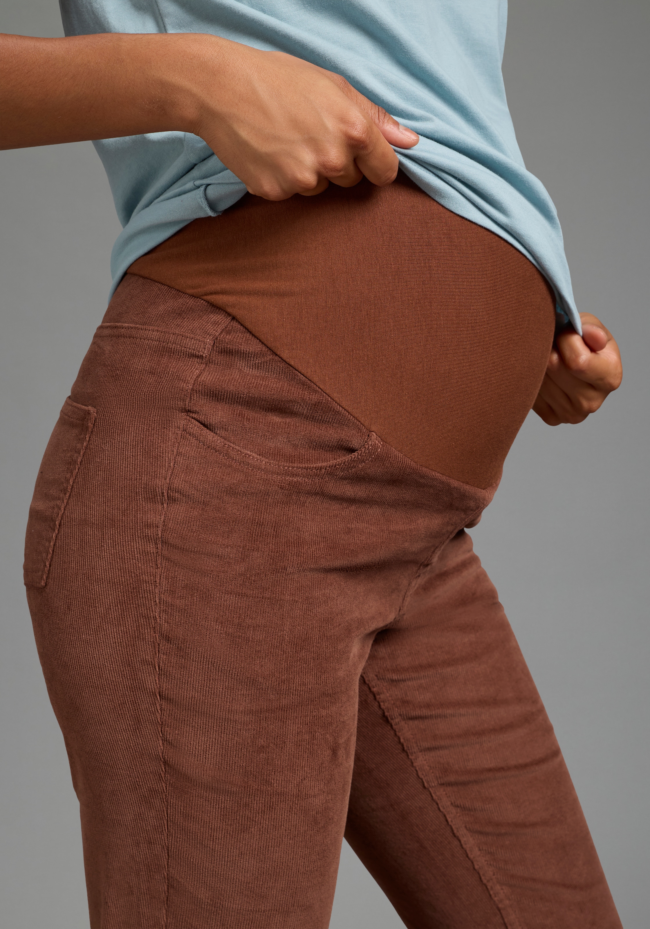 Neun Monate Umstandshose »Umstands-Cordhose«  gerades Bein, extrabreites Bündchen, elastisches Material