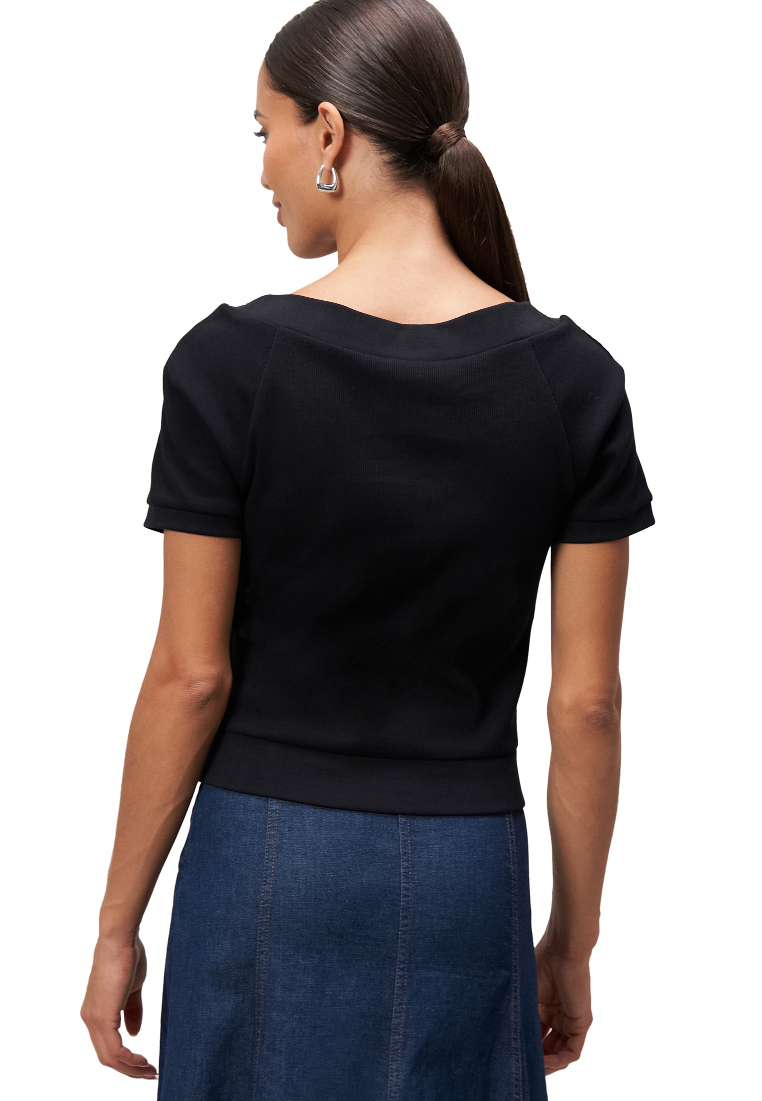Zero Kurzarmshirt »Shirt mit Nieten«