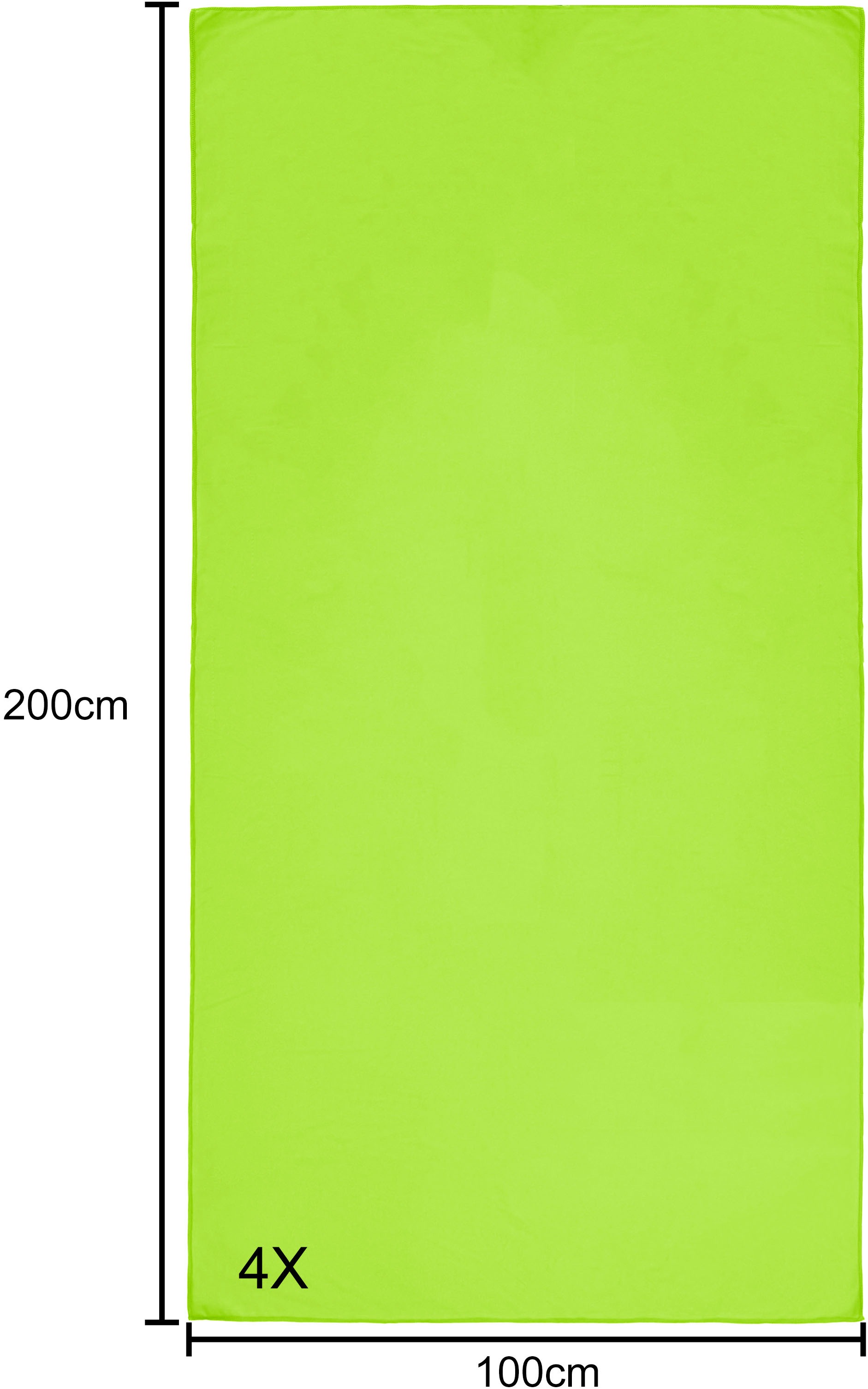 my home Reisehandtuch »Xavi, 4 x 100x200cm ideal als Sporthandtuch, Reisehandtuch«, (4 St.), als Serie und Set, sehr leicht, kompakt, schnelltrocknend, Mikrofaser