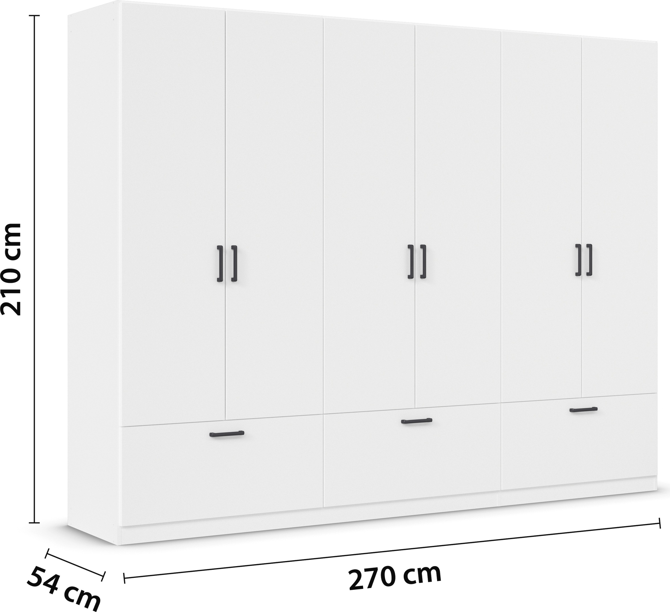 rauch Drehtürenschrank »Kleiderschrank Schrank Garderobe Wäscheschrank BARI«, mit Schubkästen und modernem Griff in Graumetallic MADE IN GERMANY