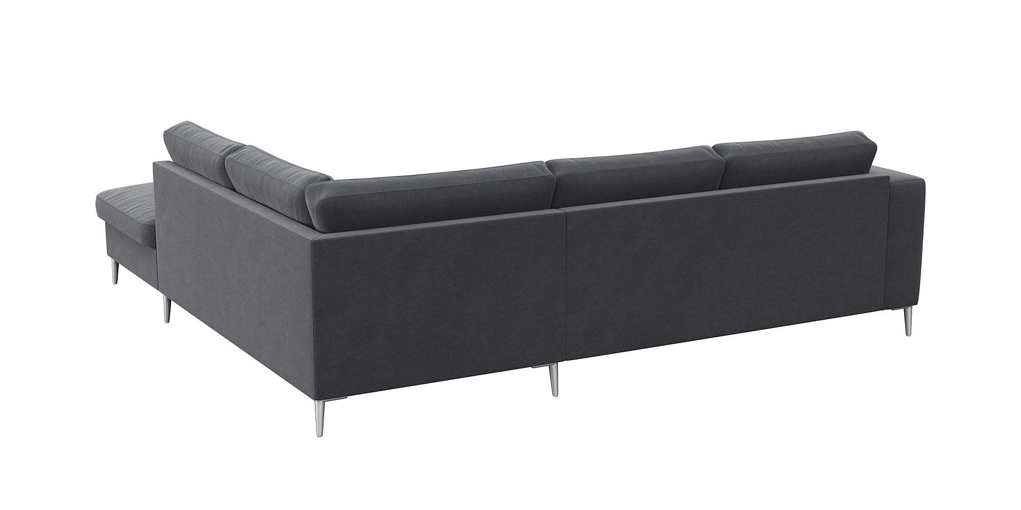 FLEXLUX Ecksofa »Fiore, L-Form«, breite Armlehnen, Füße alufarben, B/T 241/225 cm, Kaltschaum im Sitz