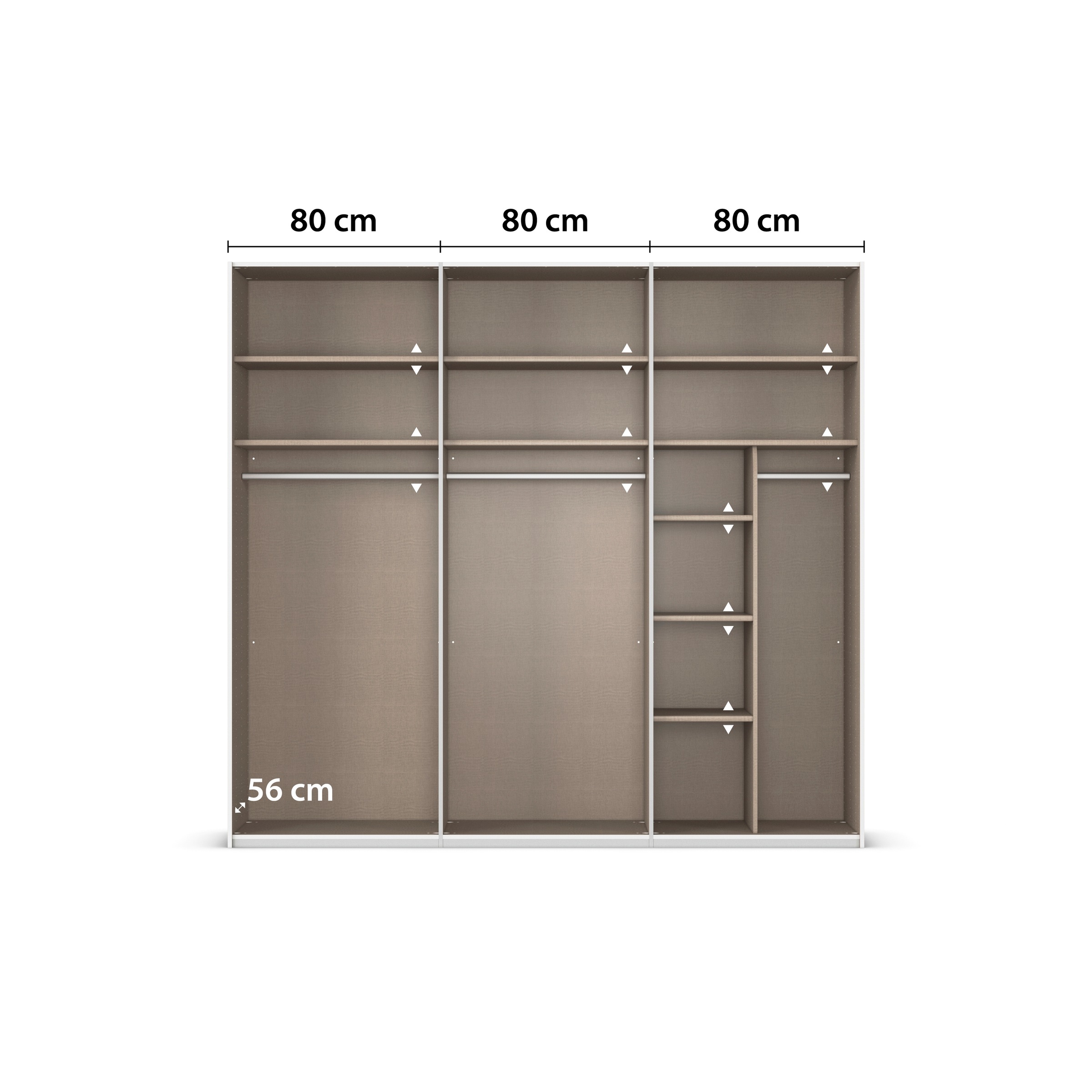 rauch Schwebetürenschrank »Kleiderschrank Schrank Garderobe Schlafzimmerschrank CONTIDO«, (in 3 verschiedenen Ausstattungen BASIC/CLASSIC/PREMIUM), aus hochwertigem Material in 6 Breiten 2 Griff-Farben MADE IN GERMANY