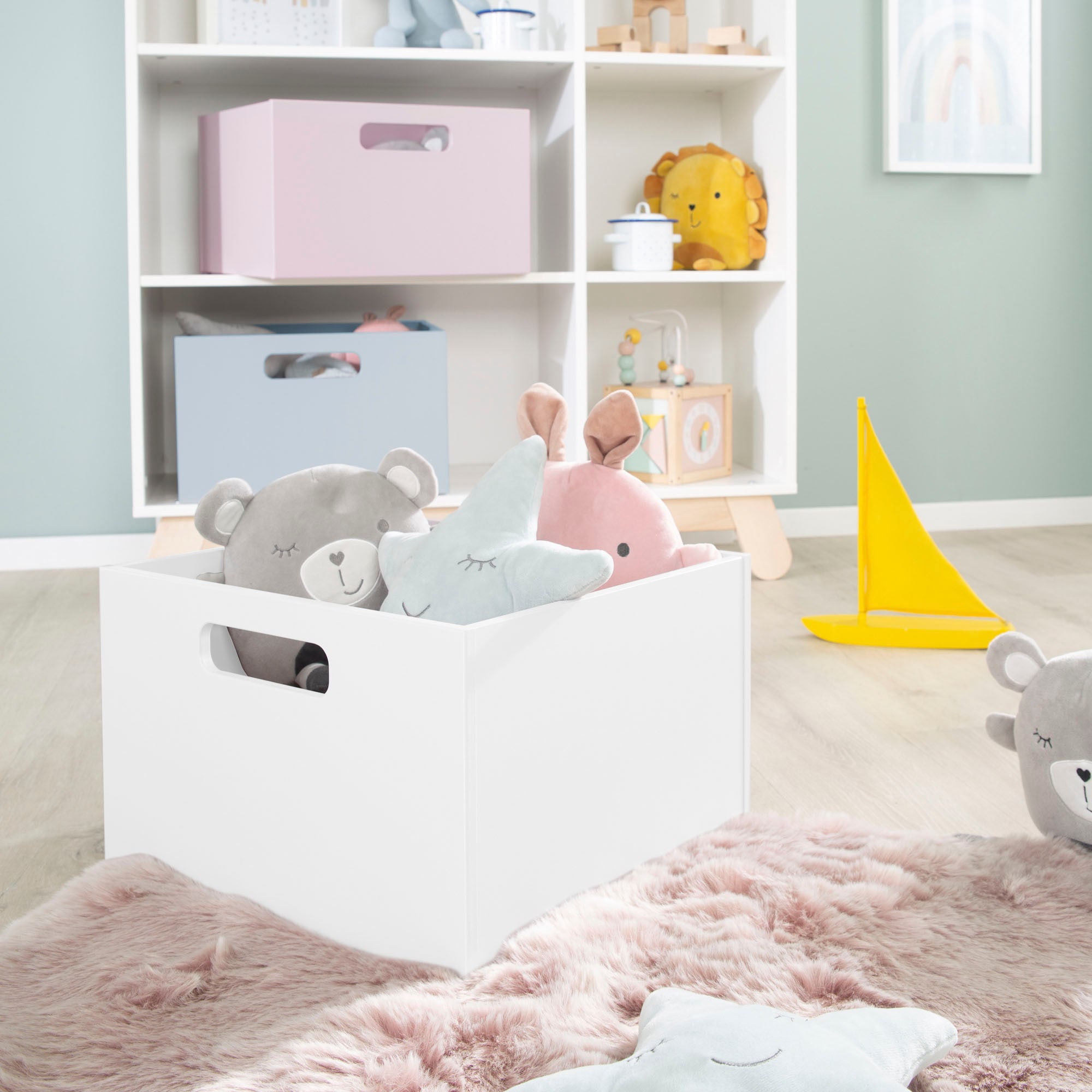 roba® Aufbewahrungsbox »weiß«, aus Holz; Organizer für Spielzeug