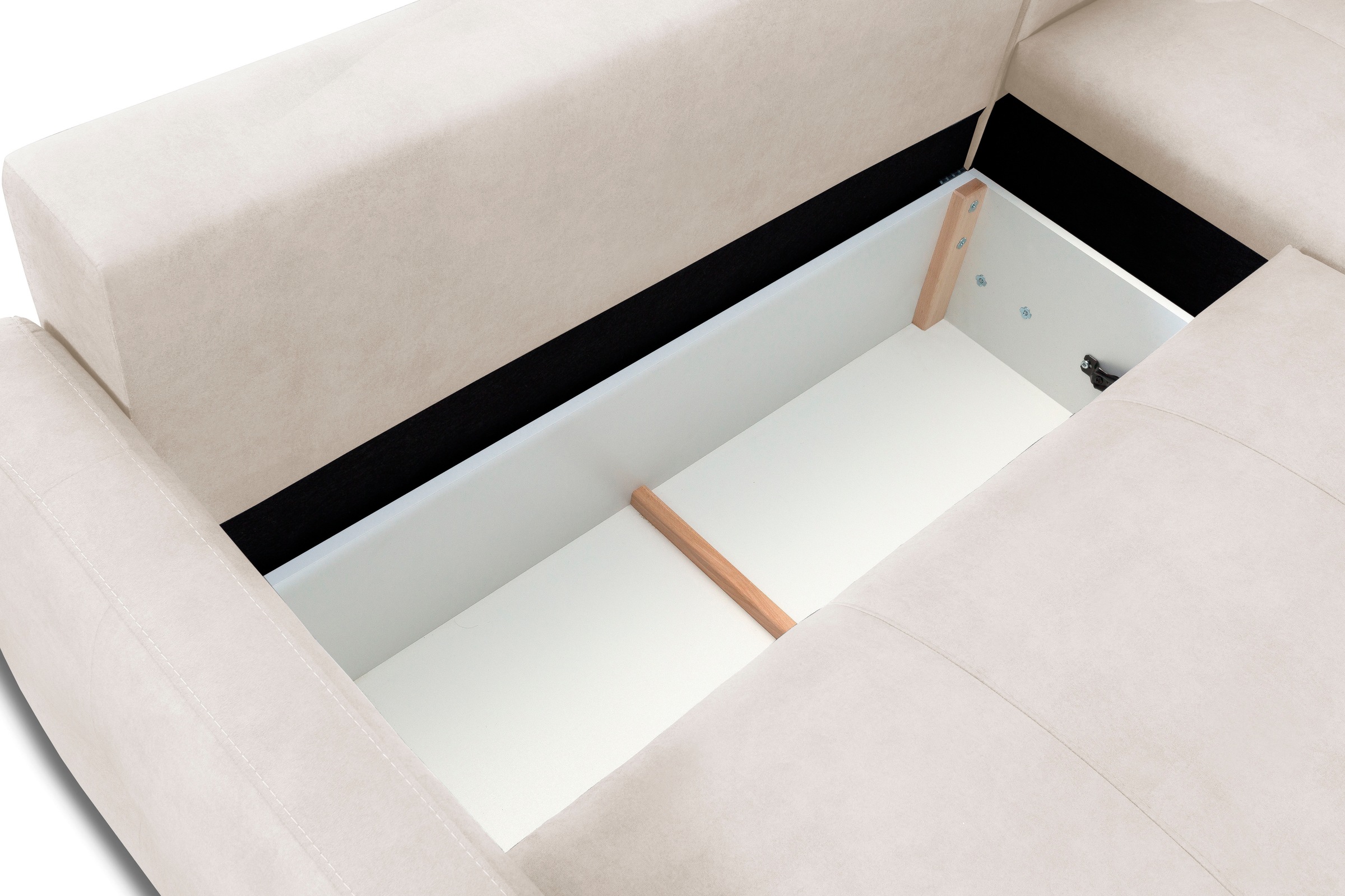 exxpo - sofa fashion Ecksofa »Chester, Boxspring Federkern-Polsterung für bequemeren Sitzkomfort« L-Form, schmale Armlehnen, Bettfunktion u. Bettkasten