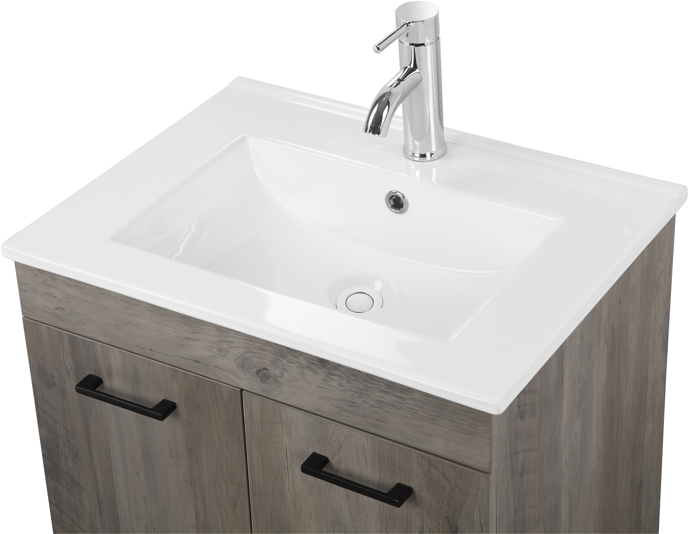 welltime Waschtisch »Florenz, Breite 60cm, 2 Tür, 2 Fächer, MDF-Front«, Waschplatz mit 2 Türen,in verschiedenen Farben erhältlich, Badmöbel