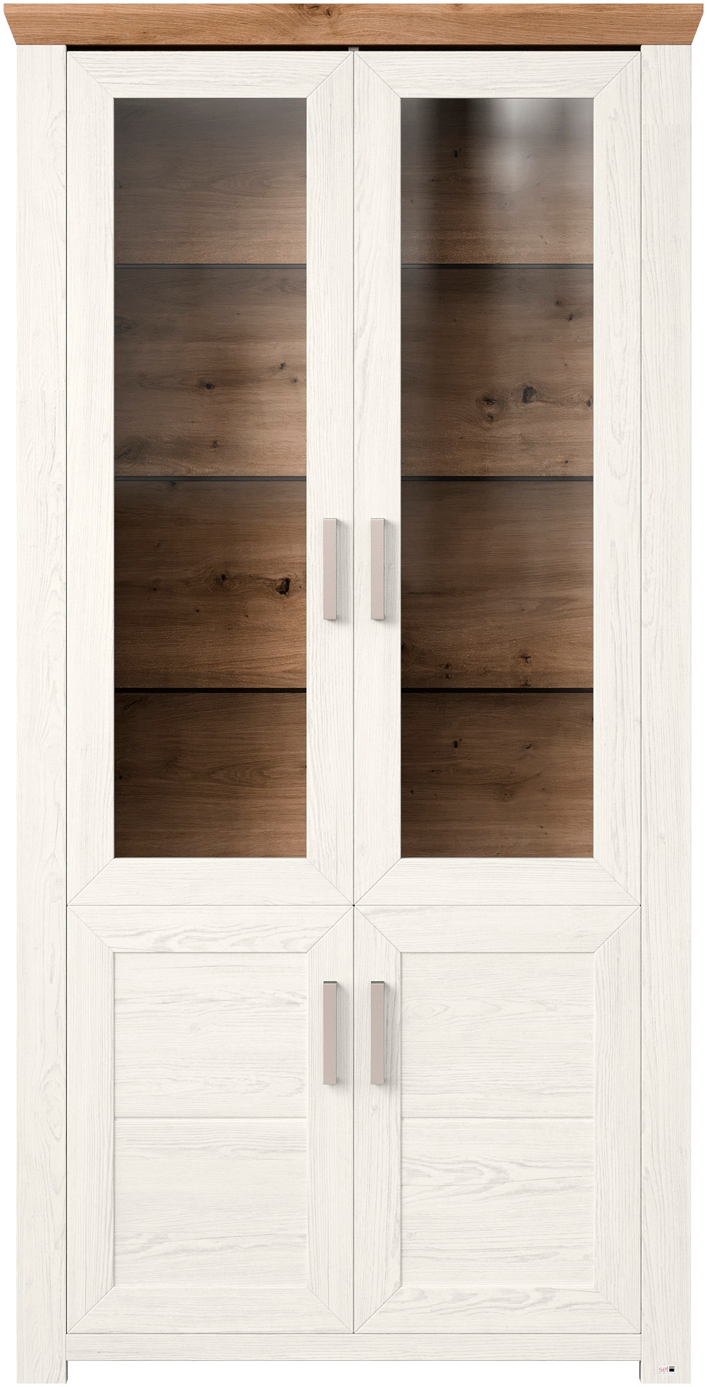 set one by Musterring Standvitrine »York« Typ 17, mit zwei Glastüren, in 3 Farbvarianten, Höhe 207 cm