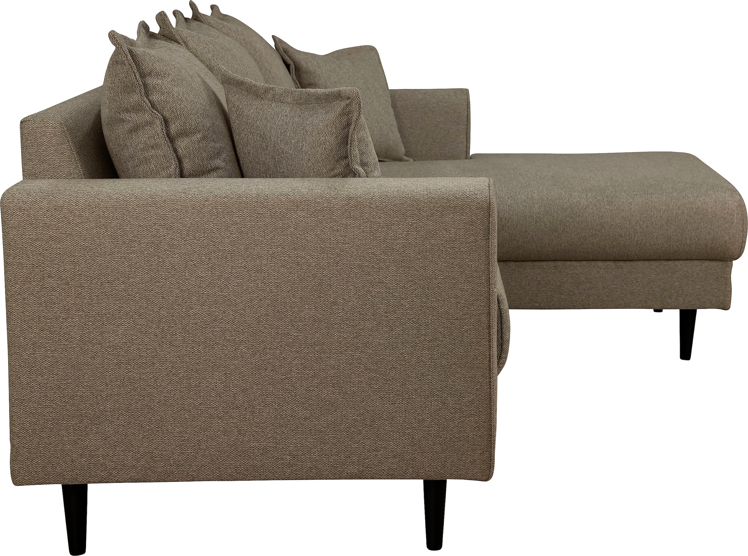Home affaire Ecksofa »VEYRAS L-Form, hoher Sitzkomfort, Maße B/T/H: 230/150/76 cm«, mit Wellenunterfederung, incl. Rückenkissen und Zierkissen