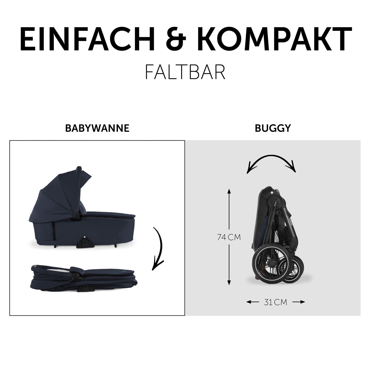 Hauck Kombi-Kinderwagen »Walk N Care Set«, 22 kg, belastbar bis 22 kg