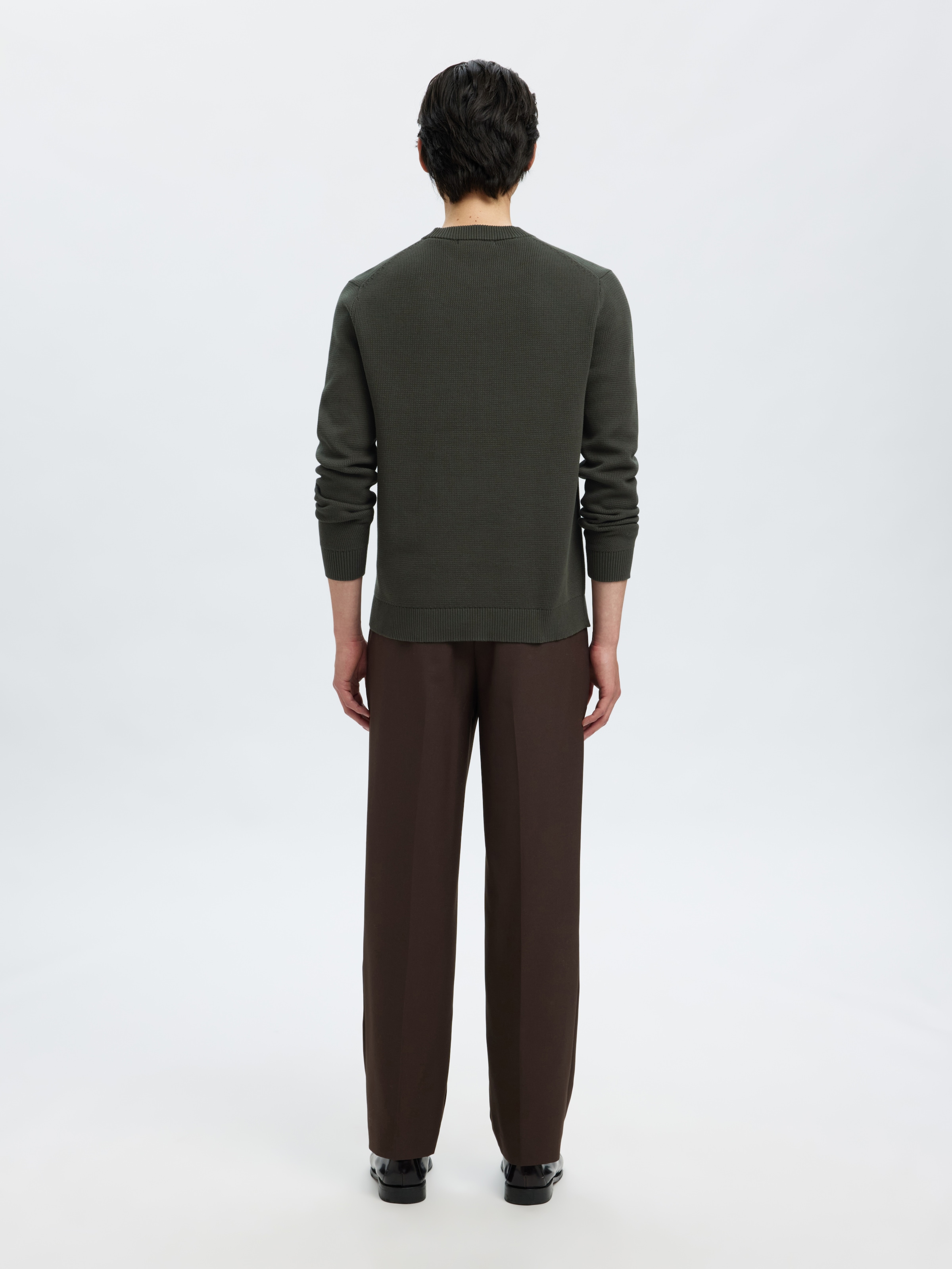 SELECTED Rundhalspullover »SLHDANE LS KNIT STRUCTURE CREW NECK NOOS« Baumwolle, regular fit