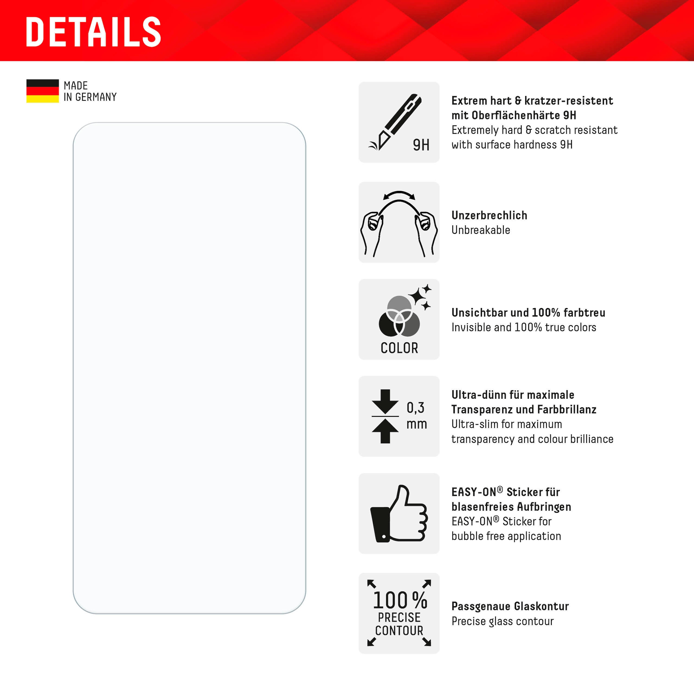 Displex Displayschutzglas »Smart Glass« für Samsung Galaxy S24+;Samsung Galaxy S25+ Displayschutzfolie Displayschutz kratzer-resistent 9H unzerbrechlich
