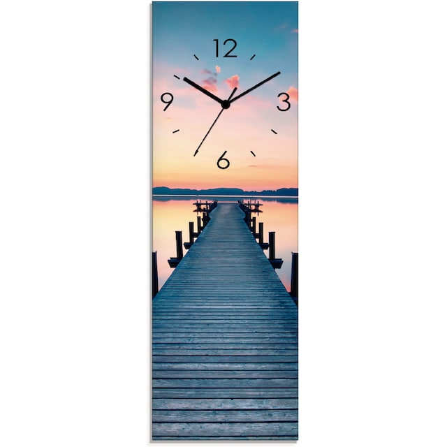 Artland Wanduhr »Langer Pier am See im Sonnenaufgang«, wahlweise mit Quarz-  oder Funhuhrwerk, lautlos ohne Tickgeräusche auf Raten kaufen