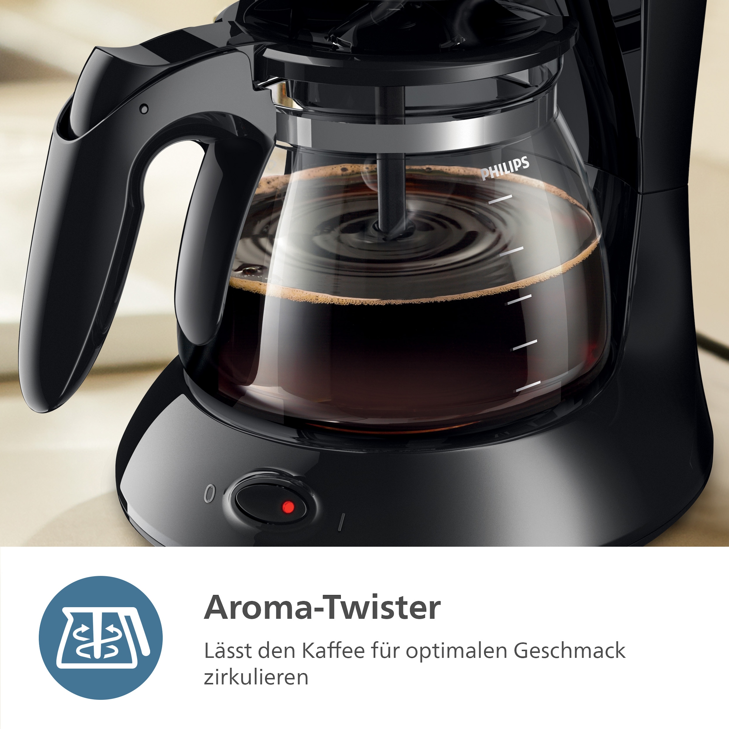 Philips Filterkaffeemaschine »HD7461/20 Daily Collection«, 1,2 l Kaffeekanne, Papierfilter, 1x4, Aroma-Twister, Tropfstopp, Abschaltautomatik, Schwarz