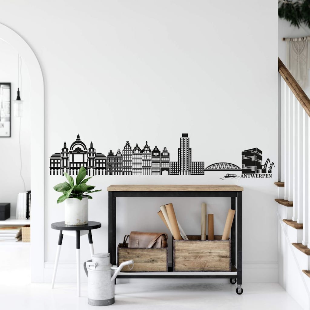 Wall-Art Wandtattoo »Stadt Skyline Antwerpen 150cm«, (1 St.)