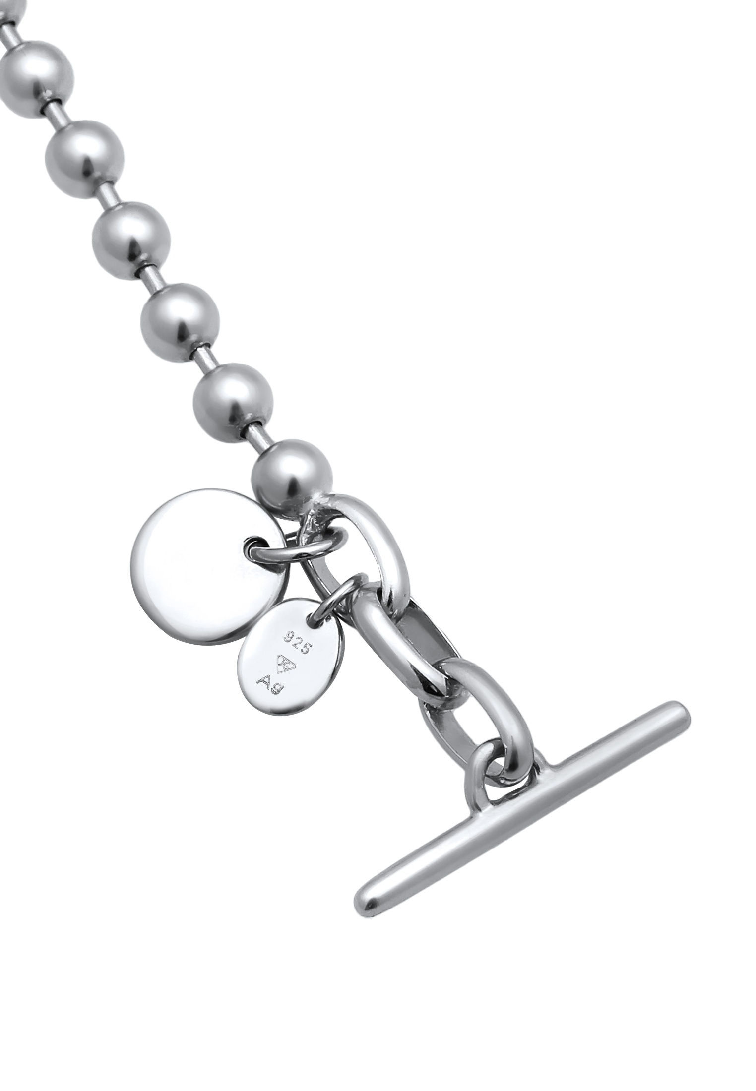Elli Premium Armkette »Armband Kugel Gliederkette Rund Knebel-Verschluß 925 Sterling Silber«