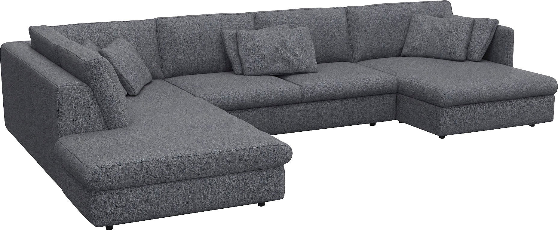 FLEXLUX Wohnlandschaft »Lovane, u-Form, bequem und komfortabel«, Weich & anschmiegsam, große Sitztiefe auf Kaltschaum, Dekokissen inkl.