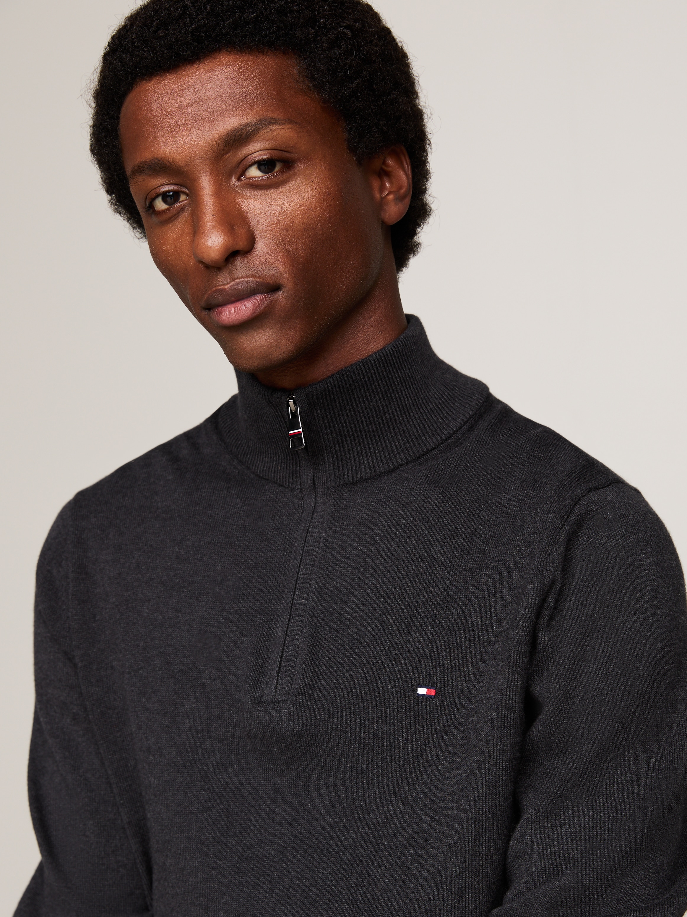 Tommy Hilfiger Troyer »PIMA ORG CTN CASHMERE ZIP MOCK«